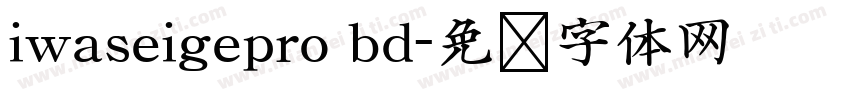 iwaseigepro bd字体转换